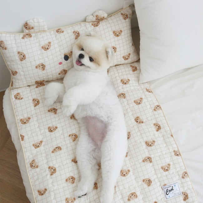 Ritogato 寵物涼感墊連枕頭 Icebear Coolmat with Pillow (Check Bear)