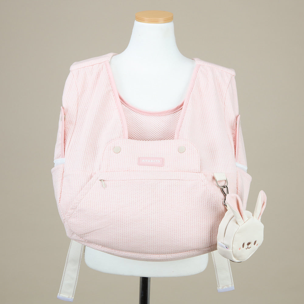 【Version 5】 Ritogato Voddly Petite Front Bag 前孭寵物袋 細版夏日透氣質料 粉紅色