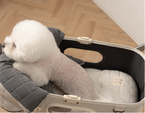 Ritogato Honeybuney Pet Cart Cushion 小熊格仔款寵物推車車墊 - 灰色