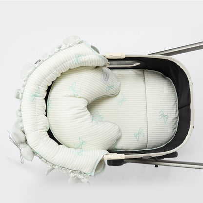 Ritogato Pliant Buggy Cover-up Cushion 蝴蝶結喱士款寵物推車車墊套裝 - 湖水綠