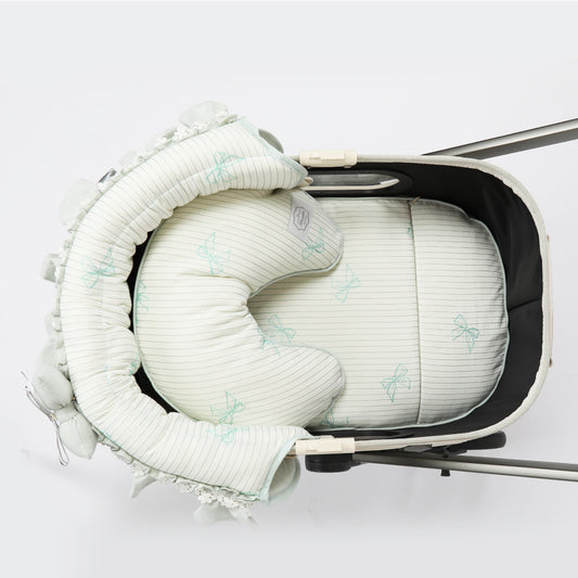Ritogato Pliant Buggy Cover-up Cushion 蝴蝶結喱士款寵物推車車墊套裝 - 湖水綠