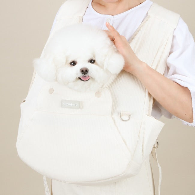 【Version 5】 Ritogato Voddly Petite Front Bag 前孭寵物袋 細版夏日透氣質料 奶油色