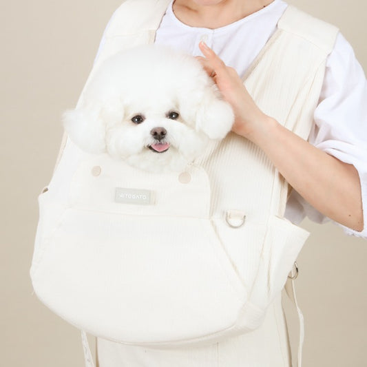 【Version 5】 Ritogato Voddly Petite Front Bag 前孭寵物袋 細版夏日透氣質料 奶油色