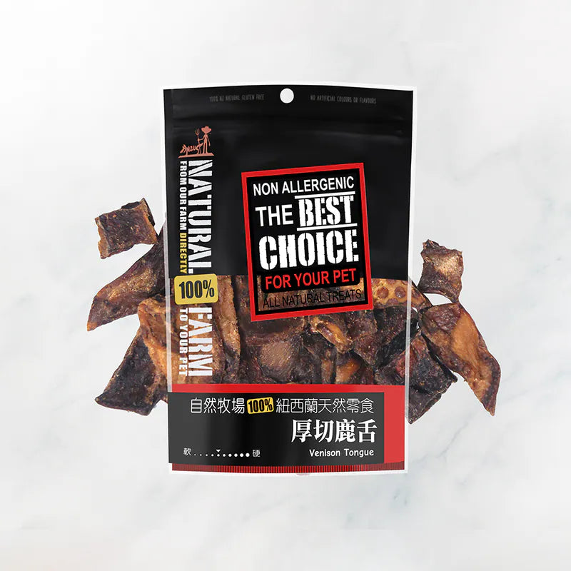 自然牧場 Natural Farm 天然寵物零食 厚切鹿舌 Venison Tongue 100g