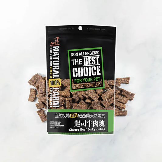 自然牧場 Natural Farm 天然寵物零食 起司牛肉塊 Cheese Beef Jerky Cubes 140g
