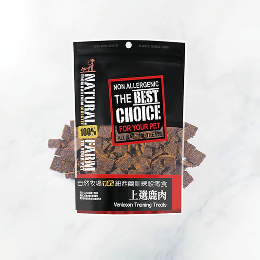 自然牧場 Natural Farm 寵物肉片軟零食 上選鹿肉 Venioson Training Treats 180g