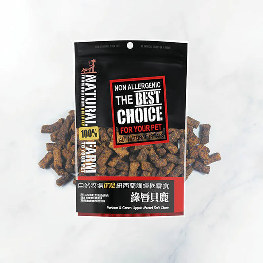 自然牧場 Natural Farm 天然寵物零食 綠唇貝鹿 Venison & Green Lipped Mussel Soft Chew 140g