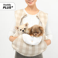 【V7】Ritogato Voddly Plus Front Bag 前孭寵物袋 透氣網質料 杏色格仔