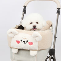 Ritogato Bolppangi Buggy Cover-up Guard 熊仔毛絨絨款寵物推車圍邊 - 杏色