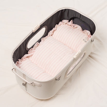 Ritogato Pawpaw Frill Pet Cart Cushion 小熊喱士款寵物推車車墊套裝 - 粉紅色