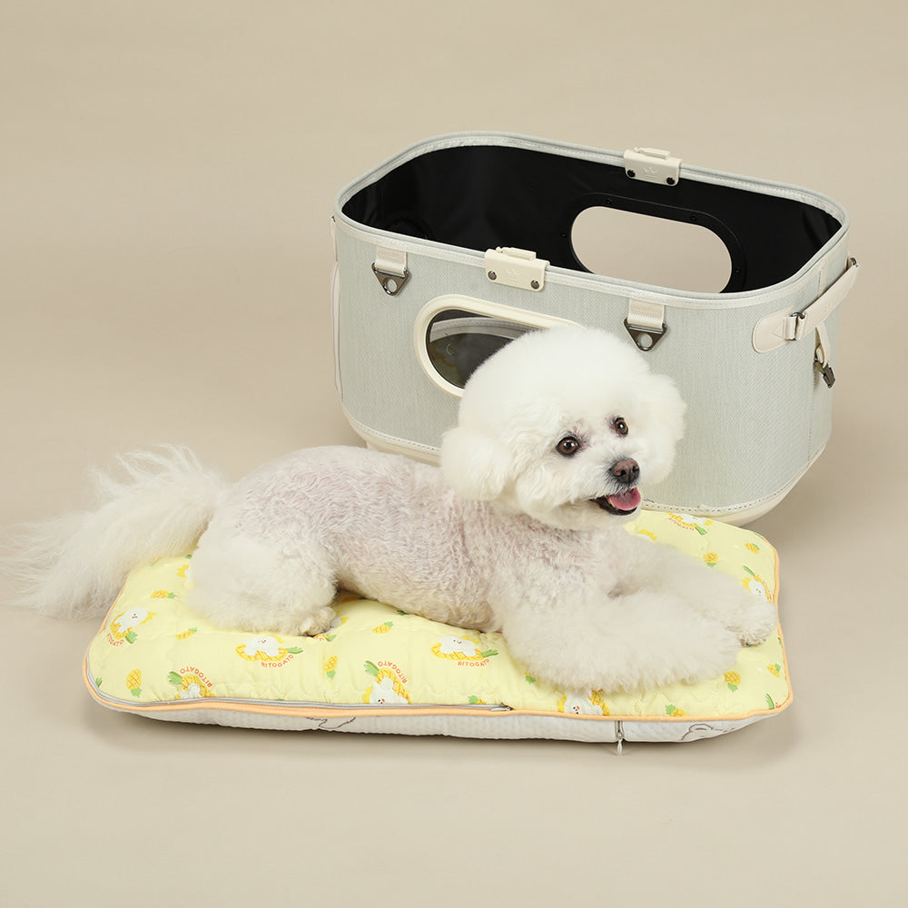 【預訂】Ritogato Forpe Rayon Cooling Double Mat 兩面用涼感寵物推車車墊套裝 - 黃色