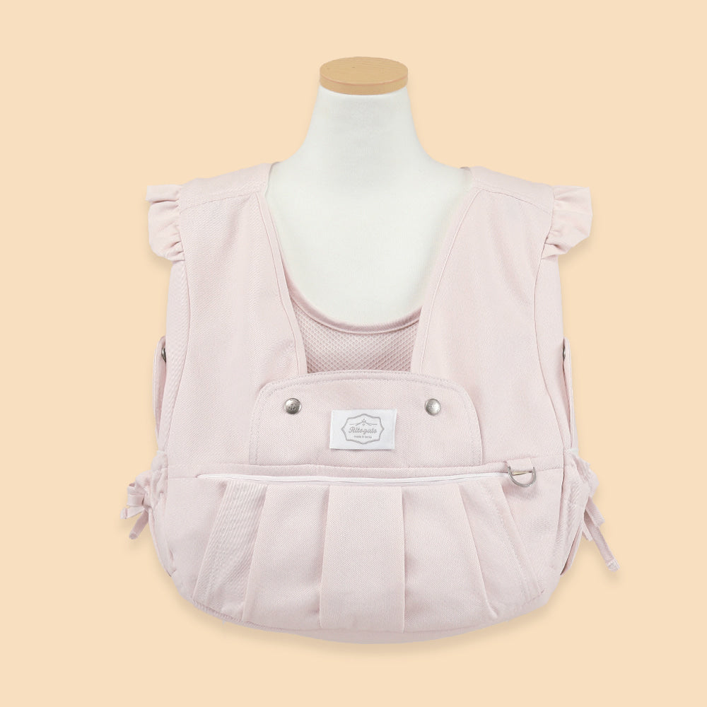 【Version 6】 Ritogato Voddly Flora Front Bag 前孭寵物袋 荷葉袖牛仔布質料 粉紅色