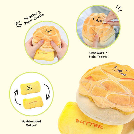 Woof² 菠蘿油二合一藏食寵物玩具