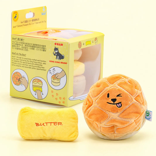 Woof² 菠蘿油二合一藏食寵物玩具