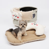 Ritogato Bolppangi Buggy Cover-up Cushion 熊仔毛絨絨款寵物推車車墊  - 杏色