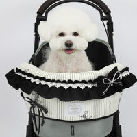 Ritogato Pliant Buggy Cover-up Guard 寵物推車圍邊 蝴蝶結喱士款 - 黑色