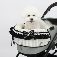 Ritogato Pliant Buggy Cover-up Guard 寵物推車圍邊 蝴蝶結喱士款 - 黑色