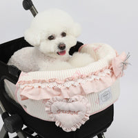 Ritogato Pliant Buggy Cover-up Cushion 蝴蝶結喱士款寵物推車車墊套裝 - 粉紅色