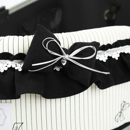 Ritogato Pliant Buggy Cover-up Guard 寵物推車圍邊 蝴蝶結喱士款 - 黑色