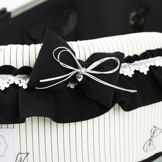 Ritogato Pliant Buggy Cover-up Guard 寵物推車圍邊 蝴蝶結喱士款 - 黑色