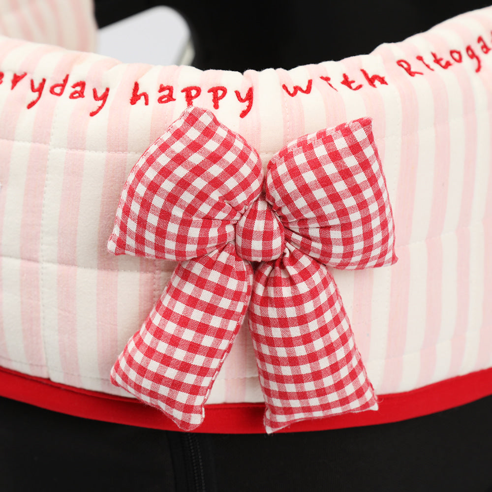 Ritogato Chou-Ribbon Buggy Cover-up Cushion 韓式簡約款寵物推車車墊套裝 - 粉紅色