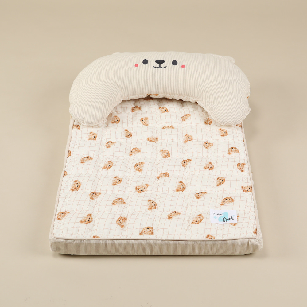 Ritogato Air-Coil氣墊涼感床連枕頭 Air-Coil Dog Cool Mat with Pillow (Check Bear)