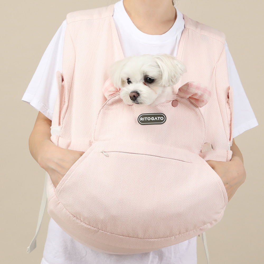 【Version 4】Ritogato Voddly Cooloud Front Bag 前孭寵物袋 夏日透氣質料 粉紅色