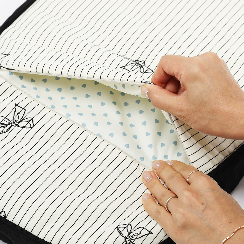 Ritogato Pliant Buggy Cover-up Cushion 蝴蝶結喱士款寵物推車車墊 - 黑色