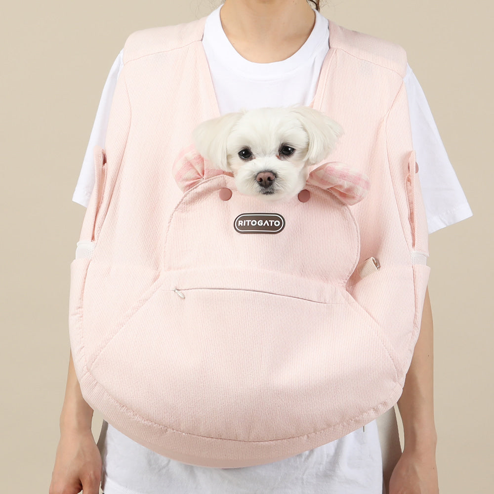 【再升級】 RitoGato Voddly Cooloud Front Bag 前孭寵物袋 夏日透氣質料 粉紅色
