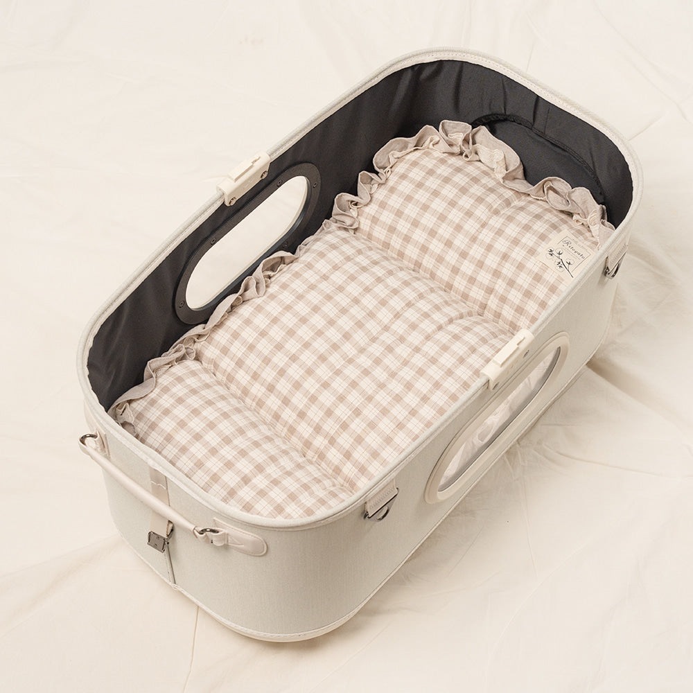 【預訂】 Ritogato Pawpaw Frill Pet Cart Cushion 小熊喱士款寵物推車車墊套裝- 啡色