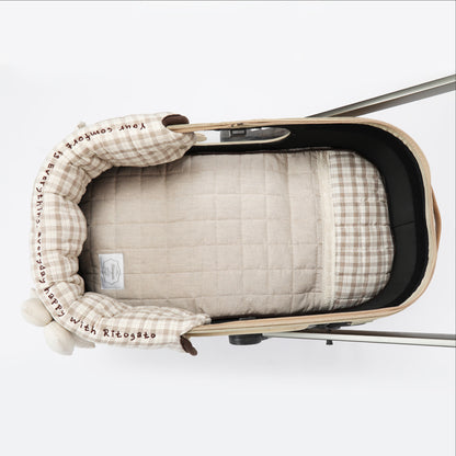 Ritogato Chou-Ribbon Buggy Cover-up Cushion 韓式簡約款寵物推車車墊套裝 - 啡色