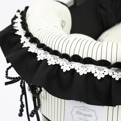 Ritogato Pliant Buggy Cover-up Guard 寵物推車圍邊 蝴蝶結喱士款 - 黑色