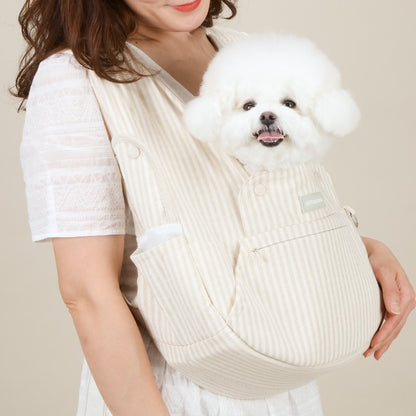 【Version 5】 Ritogato Voddly Petite Front Bag 前孭寵物袋 細版夏日透氣質料 亞麻條紋