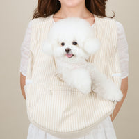 【Version 5】 Ritogato Voddly Petite Front Bag 前孭寵物袋 細版夏日透氣質料 亞麻條紋