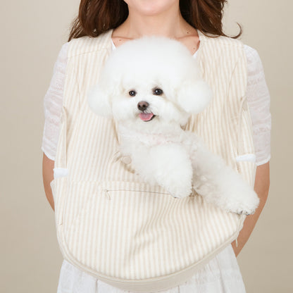 【Version 5】 Ritogato Voddly Petite Front Bag 前孭寵物袋 細版夏日透氣質料 亞麻條紋