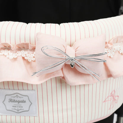 Ritogato Pliant Buggy Cover-up Guard 蝴蝶結喱士款寵物推車圍邊 - 粉紅色