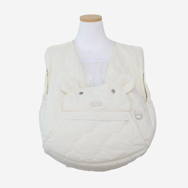 【Version 3】Ritogato Voddly Cozy Front Bag 前孭寵物袋 跣水質料 奶白色