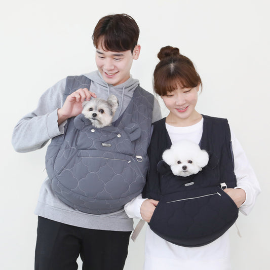 【Version 3】Ritogato Voddly Cozy Front Bag 前孭寵物袋 跣水質料 炭灰色