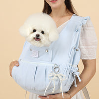 【Version 6】 Ritogato Voddly Flora Front Bag 前孭寵物袋 荷葉袖牛仔布質料 淺藍色