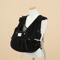 【Version 6】 Ritogato Voddly Flora Front Bag 前孭寵物袋 荷葉袖牛仔布質料 黑色