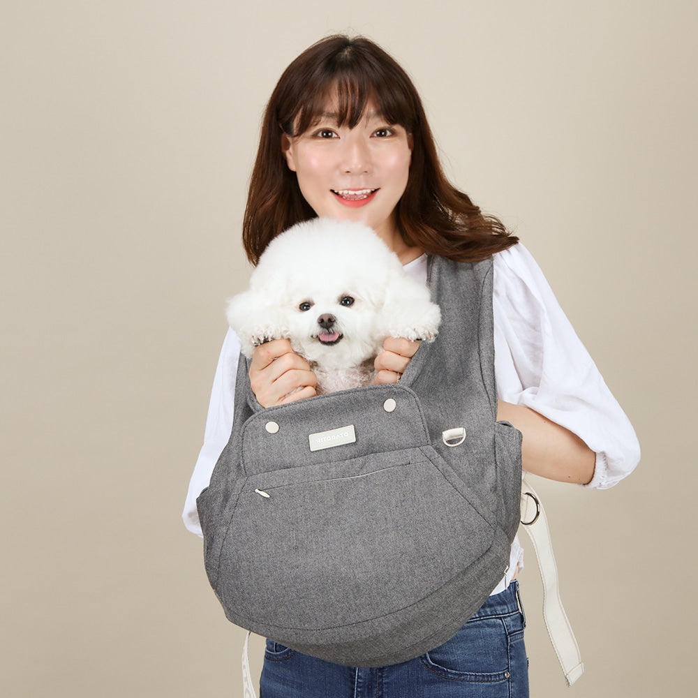 【Version 5】 Ritogato Voddly Petite Front Bag 前孭寵物袋 細版夏日透氣質料 牛仔灰色