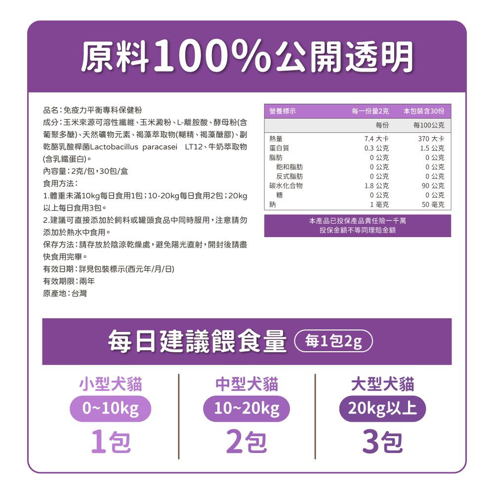 毛孩時代 免疫力平衡保健粉 Immune system support (30包/盒)