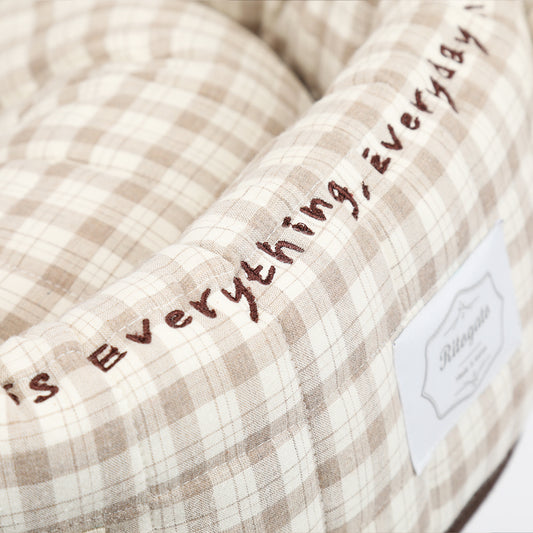 Ritogato Chou-Ribbon Cover-up Guard 韓式簡約款寵物推車圍邊 - 啡色