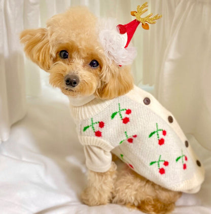 韓國啪樓車厘子針織開襟衫 Cherry Knit Cardigan