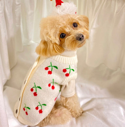 韓國啪樓車厘子針織開襟衫 Cherry Knit Cardigan