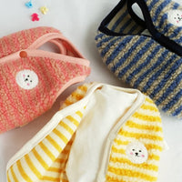 韓國間條比熊啪樓抓絨背心 Bichon Stripe Fleece Vest
