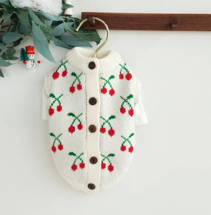 韓國啪樓車厘子針織開襟衫 Cherry Knit Cardigan