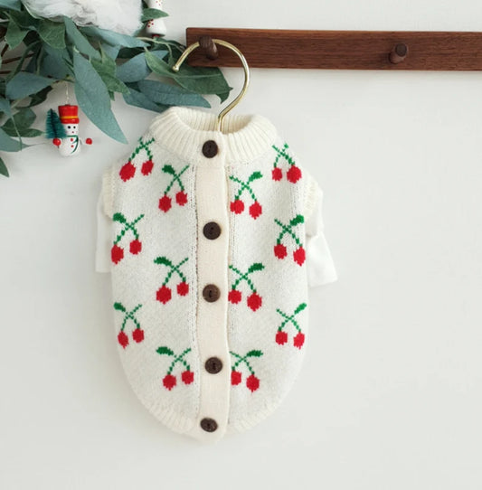 韓國啪樓車厘子針織開襟衫 Cherry Knit Cardigan