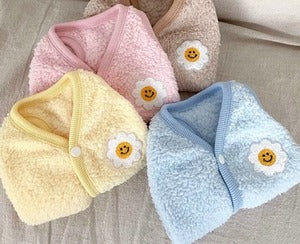 韓國笑臉花花啪樓抓絨背心 Smiley Daisy Vest Jacket