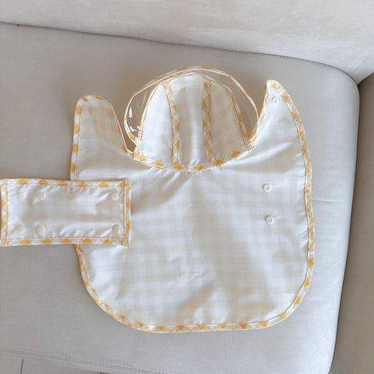 韓國格仔雨衣斗篷 連帽 Korea plaid raincoat poncho with hood